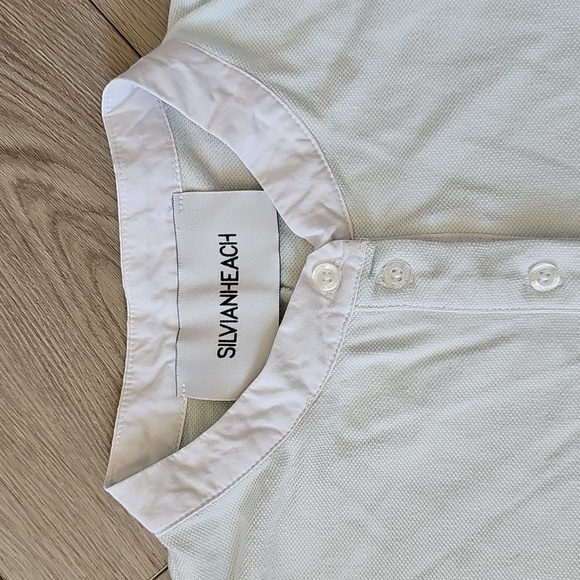 Sylvian Heach Vintage-Inspired Mint Green Puff Sleeve Shift Dress - Picture 3 of 14